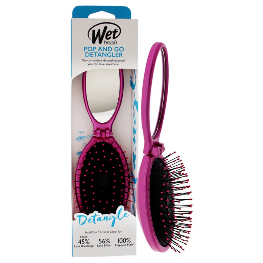 Hair Brush With Mirror Pink Wet Brush