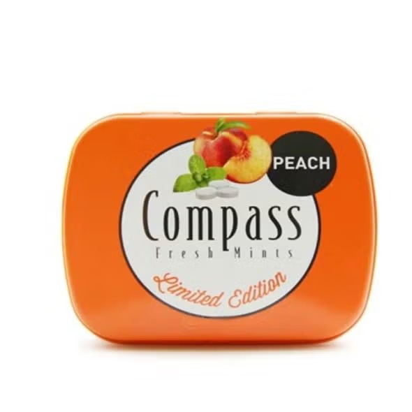 Compass Peach Mint Sugar Free 50 Pcs 14g