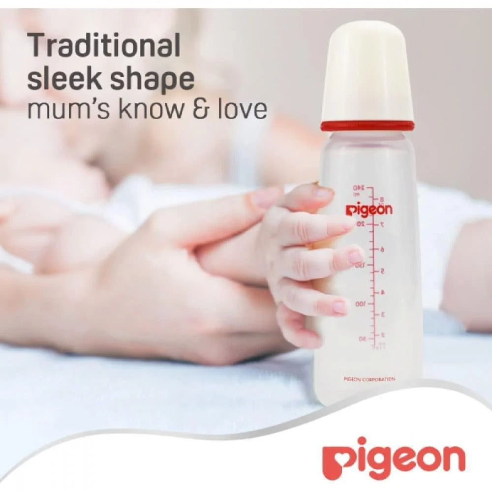 pigeon peristaltic nipple nursing bottle 240 ml plastic