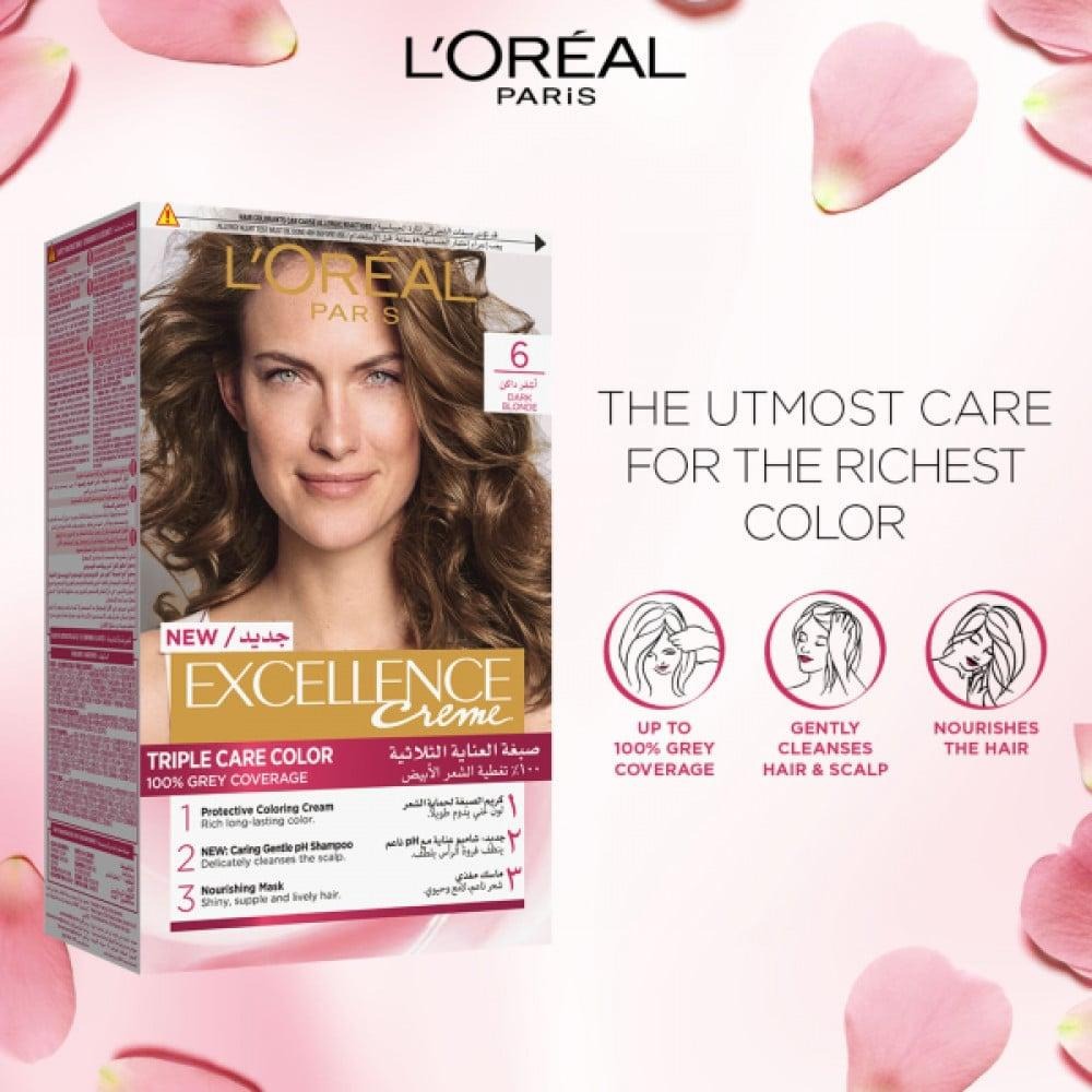 L'Oreal Paris Excellence Creme Hair Color, 6 Dark Blonde