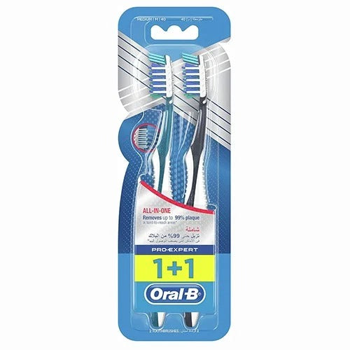 فرشاة أسنان أورال-بي برو-إكسبيرت الكل في واحد 1+1 مجانية متوسطة الحجم