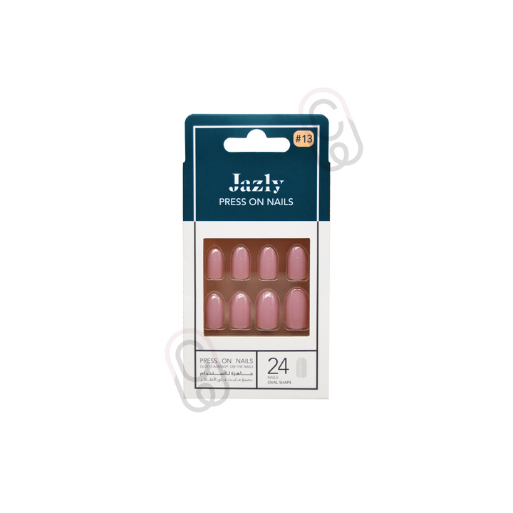 أظافر جازلي - وردي باهت - شكل بيضاوي #13