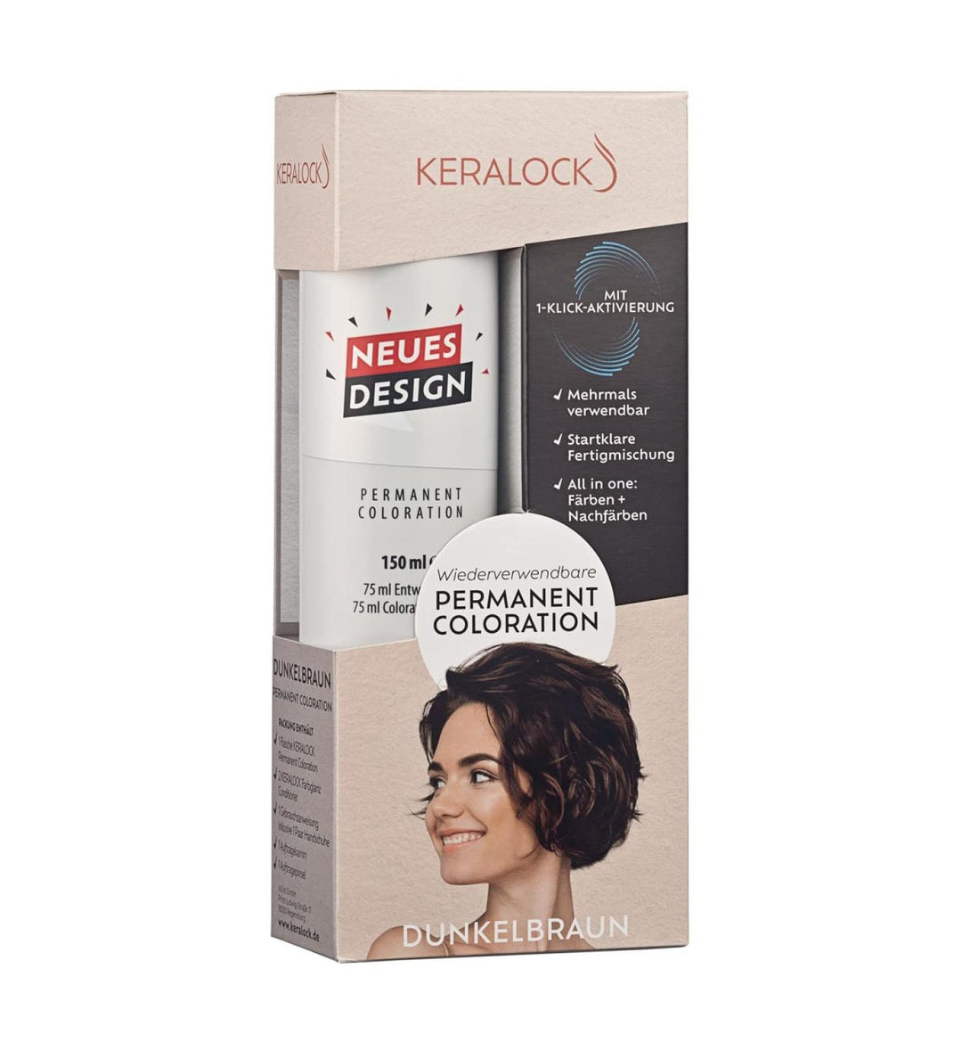 Keralock Permanet Hair Color Dark Brown 150Ml