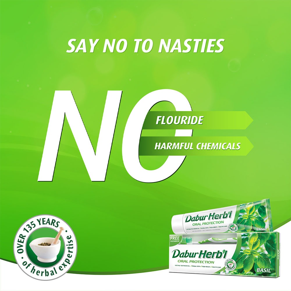 معجون أسنان دابور بالأعشاب والريحان 150 جم