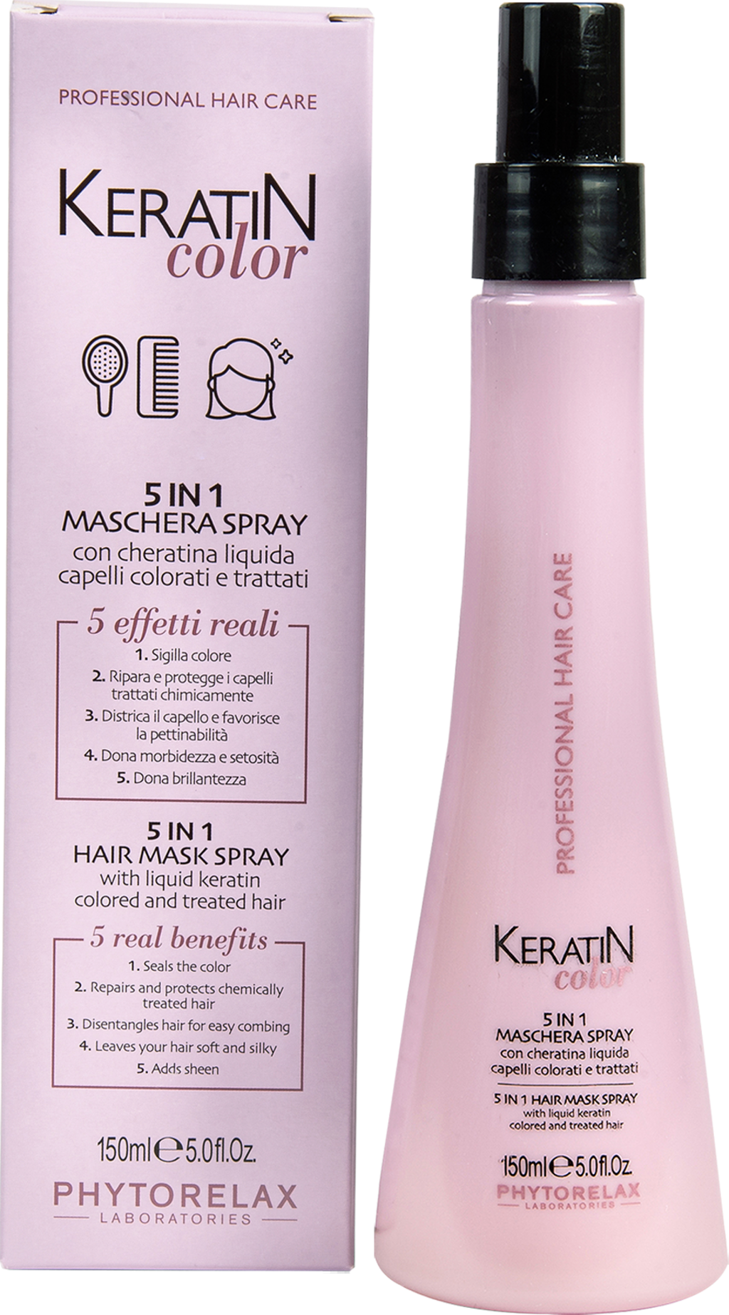 قناع بخاخ فيتوريلاكس كيراتين كولور 5 في 1 للشعر 150 مل