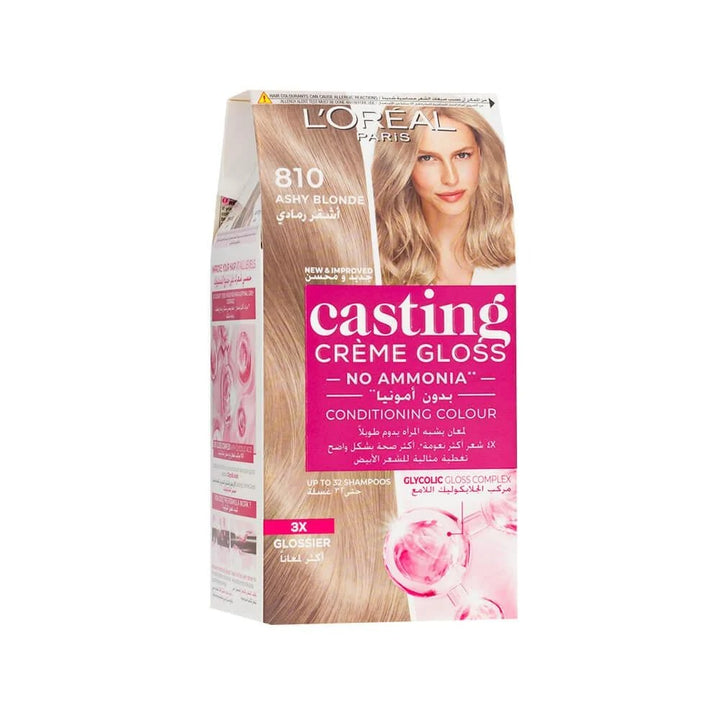 LOREAL CASTING HAIR COLOR ASHY BLONDE 810