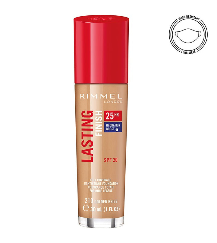 كريم أساس RMMEL LONDON LASTING FINSH SPF 20 210 GOLDEN BEIGE 30 مل