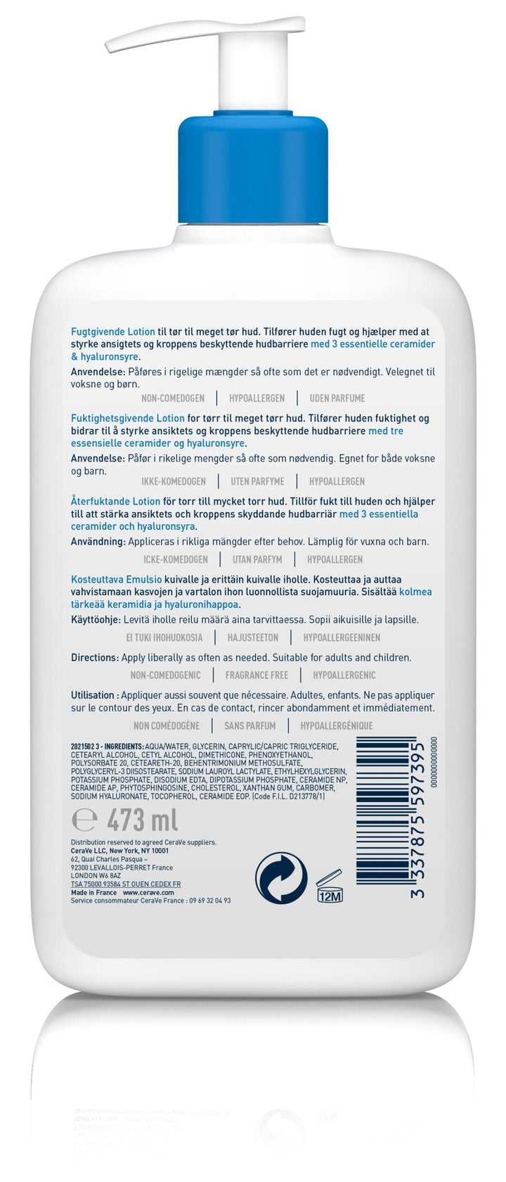 CERAVE MOISTURISING FOR DRY AND VERY DRY SKIN LOTION 473ML