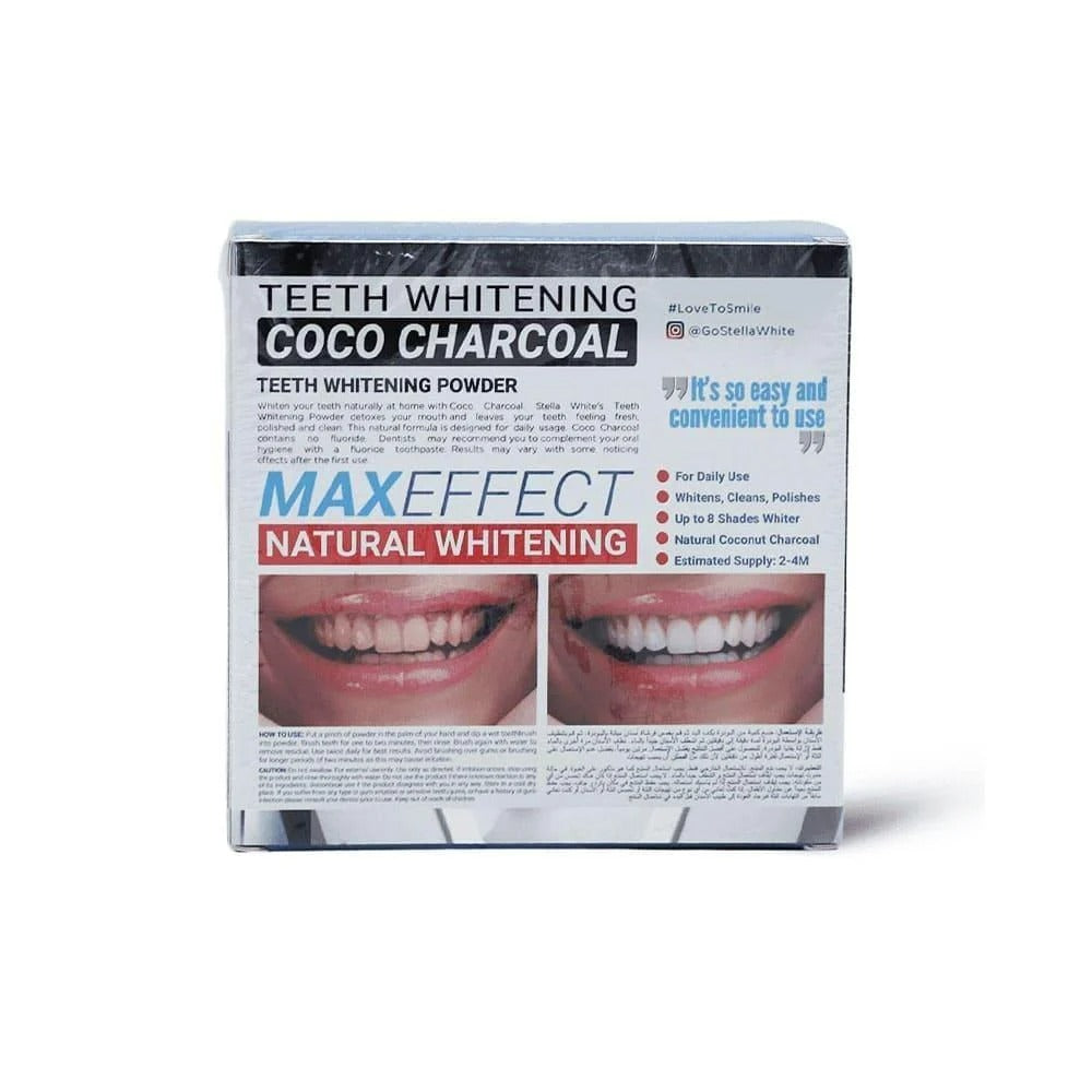 Stella White Teeth Whitener With Coco Charcoal - 40g