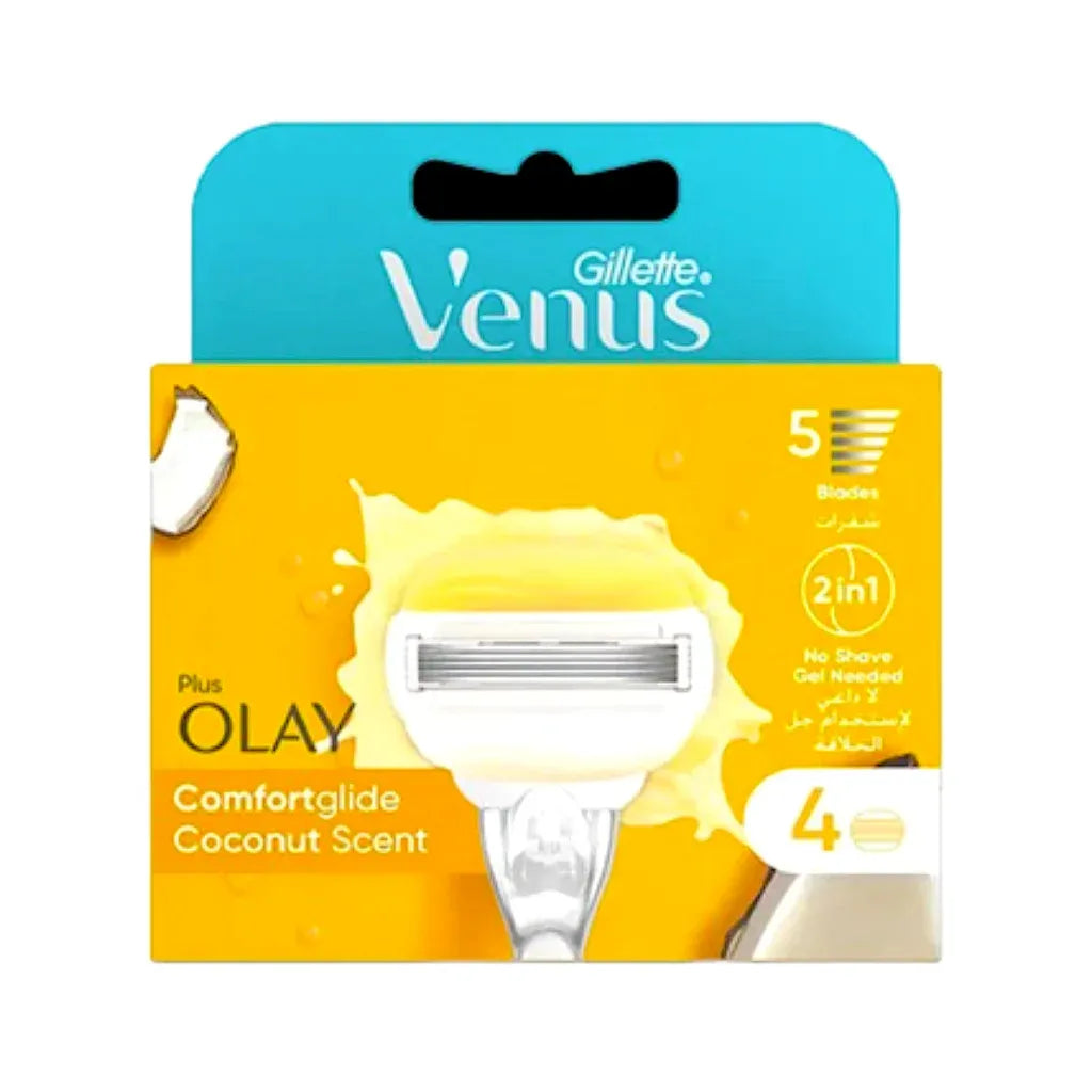 GILLETTE VENUS RAZOR COMFORTGLIDE WITH OLAY COCONUT FOR WOMEN METAL HANDLE + 2 BLADE