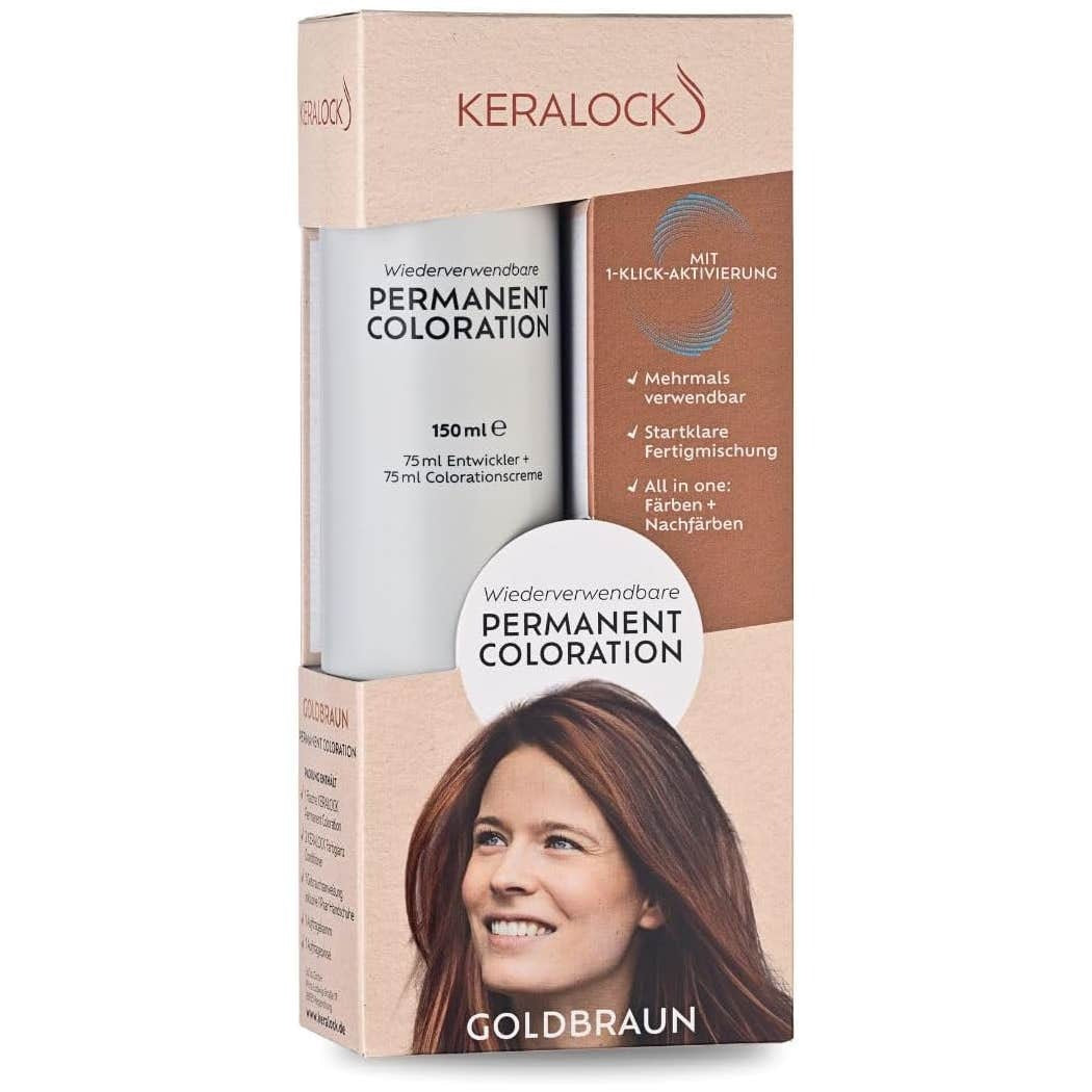 Keralock Permanet Hair Color Golden Brown 150Ml