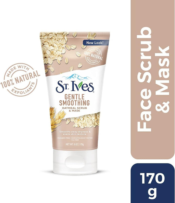 مقشر وقناع الوجه اللطيف المنعم من سانت آيفز، الشوفان، عبوة واحدة، 6 أونصة 