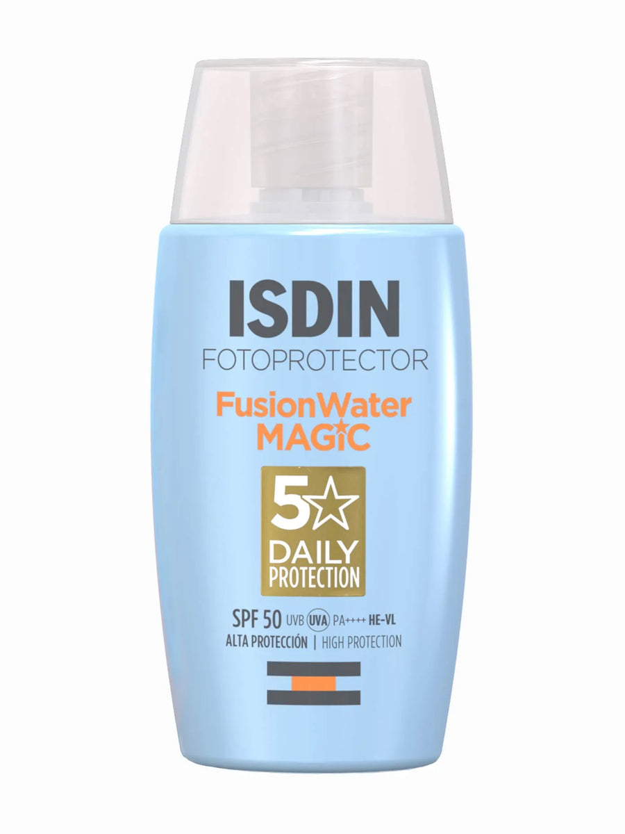 ISDIN Fusion Water MAGIC SPF 50 color-adapting sunscreen for daily face protection
ISDIN MAGIC sunscreen SPF 50 suitable for Saudi Arabia and GCC climate