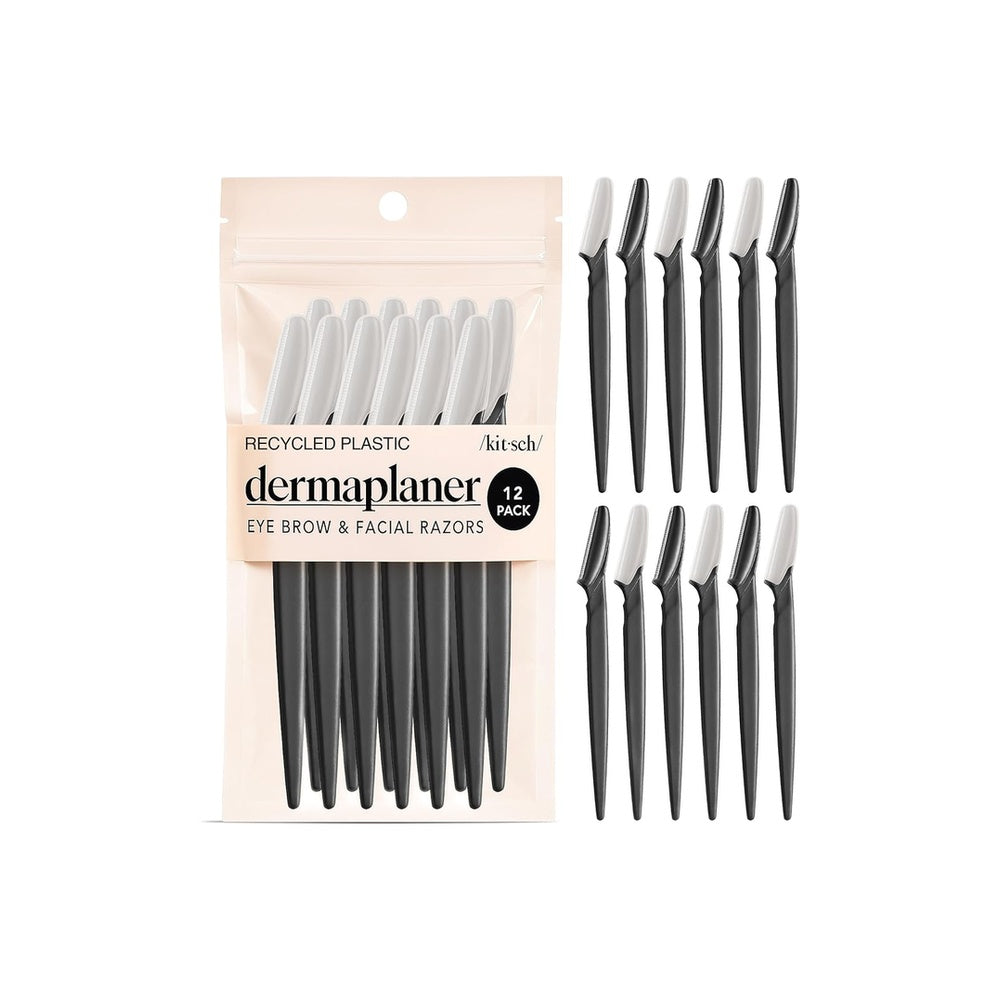 Dermaplans Facial Razor Blades, 12 Blades - Black