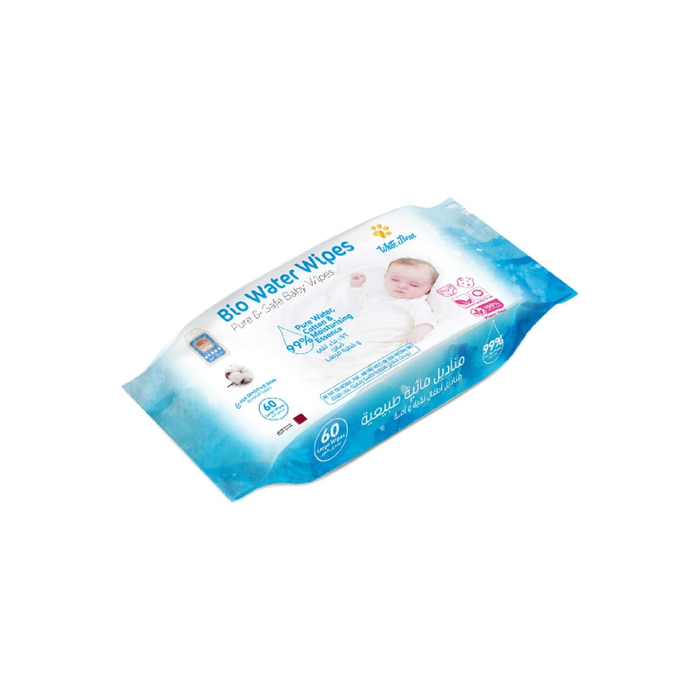 White Bear Baby Wipes 60 Wipes Vital Water