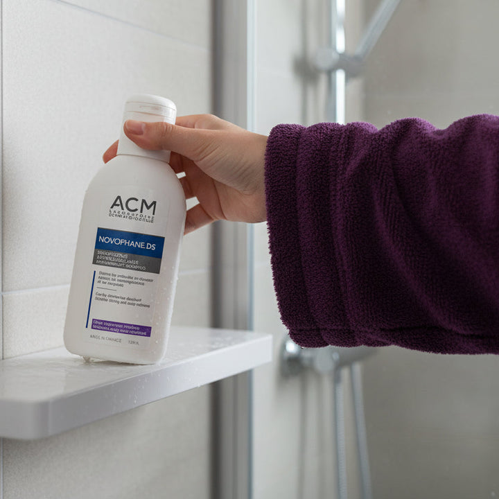 شامبو ACM Novophane DS المضاد للقشرة 125 مل، يحافظ على توازن فروة الرأس ويمنح الشعر مظهراً خالياً من القشرة، متوفر لدى ملسا