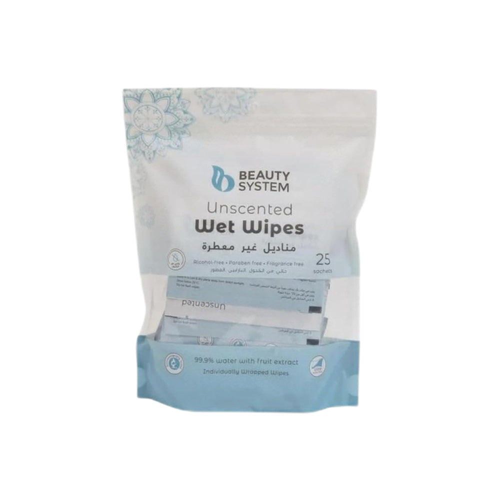 Beauty System Wet Wipes 25 Pieces Unscented