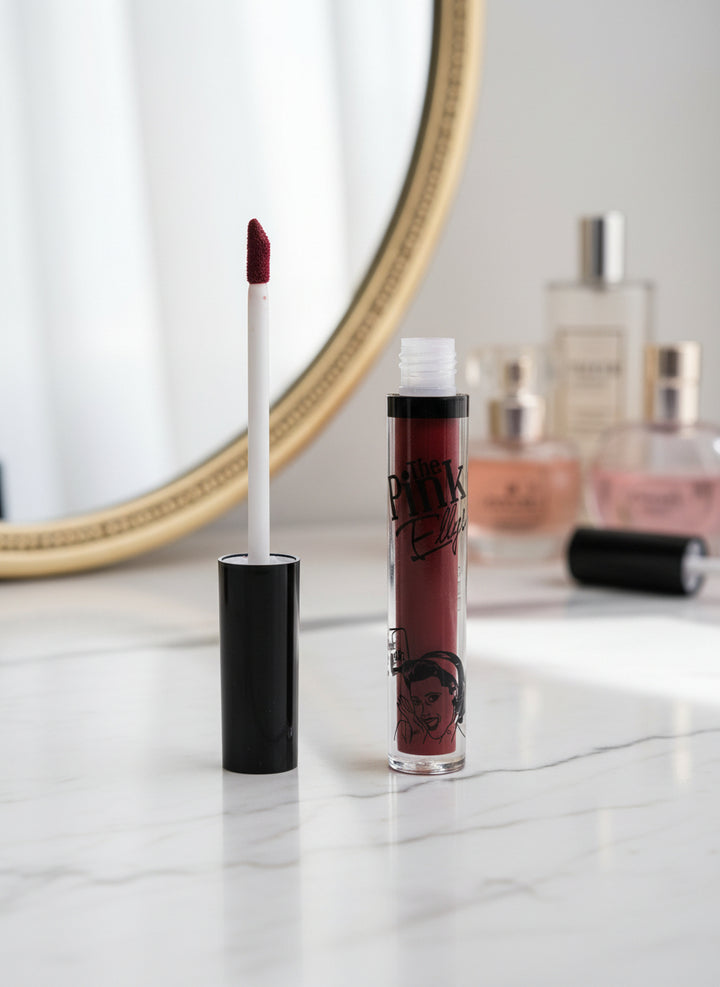 The Pink Ellys Liquid Matte Lip Gloss Dark Red