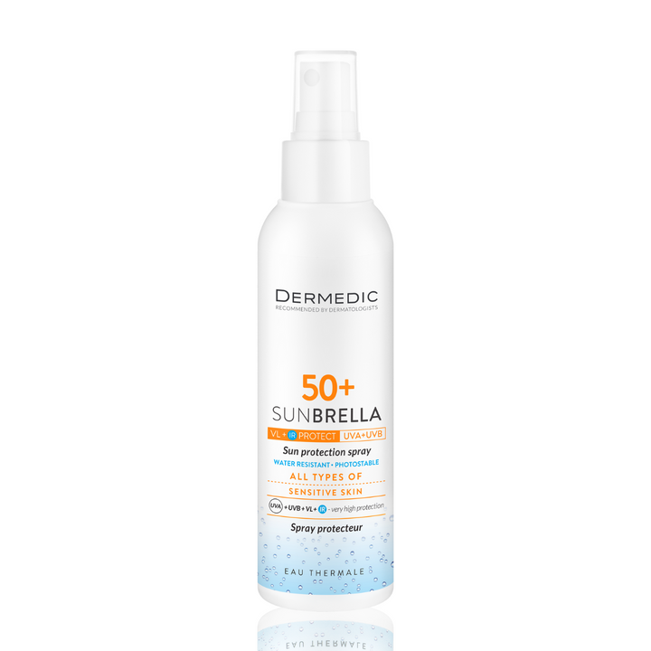 DERMEDIC Sunbrella sunscreen spray SPF 50+ for face and body from MALSA
High protection SPF 50+ sun spray by DERMEDIC suitable for GCC climate