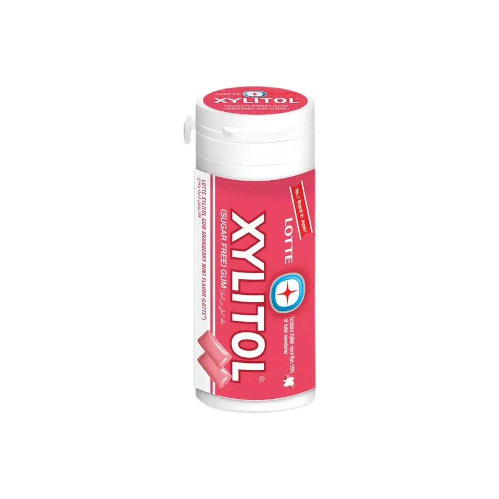 lotte xylitol chew gum 29g sugar free with strawberry and mint